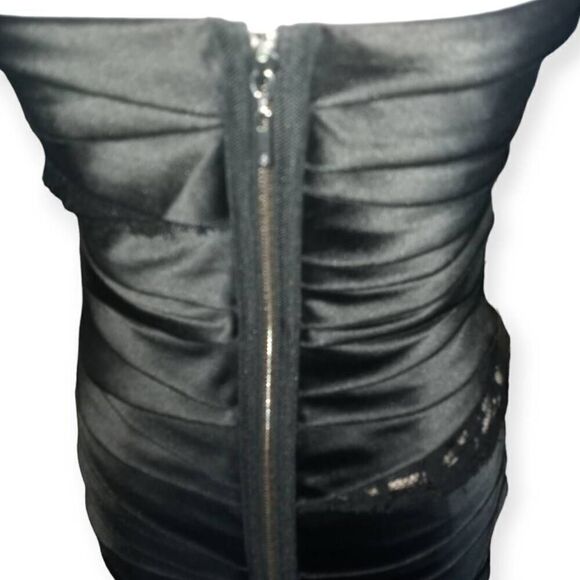 BEBE BLACK & NUDE STRAPLESS MINI DRESS SZ.S EUC - Picture 6 of 10